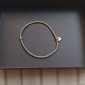 Erica woolston Heart Elegant Gold Beaded Bracelet with Heart Charm